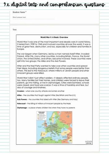 Once - Digital Background Knowledge Texts & Comprehension Questions