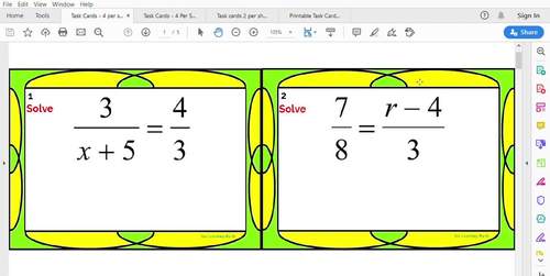 Algebra 1 Topics: TASK CARD BUNDLE - 54 and GROWING by You Learning Math