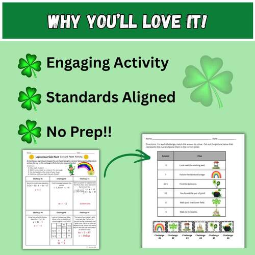 St Patrick's Day Challenge | Grade 8 Math Activity | Cut and Paste ...