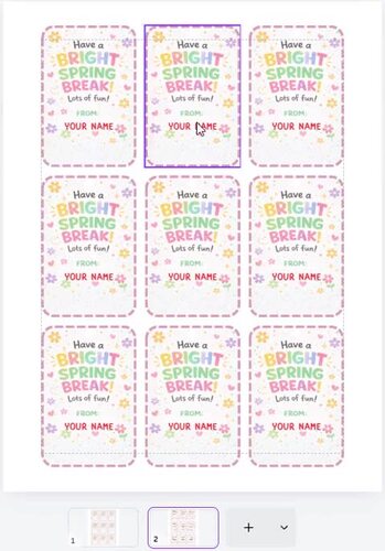 Editable Spring Break Gift Tags | Happy Spring Break Printable