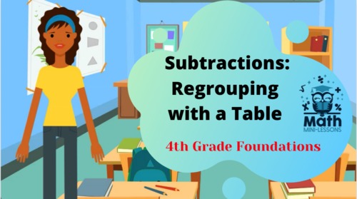 Preview of Subtraction: Regrouping with a Table, Video Lesson and Student Materials