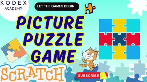 Picture Puzzle Game in Scratch | Workbook, Coding, Rubrics, sb3, Tests