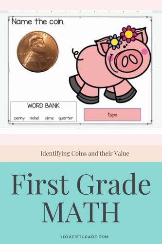 Money Worksheets First Grade Math Coin Identification Spring