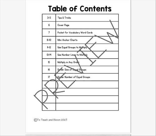 Big Ideas Math Interactive Notebook | Chapter 1 | Third Grade