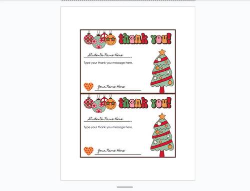 Christmas Thank You Cards by Kimberly Thornhill | TPT