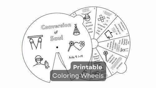 Conversion of Saul Coloring Wheel, Paul’s Conversion Sunday School ...