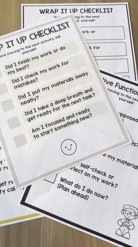 Executive Functioning Wrap-Up Checklists Printable | Task Transition Tools