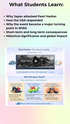 World War II: Pearl Harbor Lesson Slides/Activities – Writing & Source ...