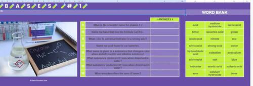 Acids and Bases Digital Google Sheetsᵀᴹ and Print Activity | TPT