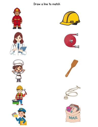 Community Helpers Matching Worksheets for Kindergarten | No Prep Social ...