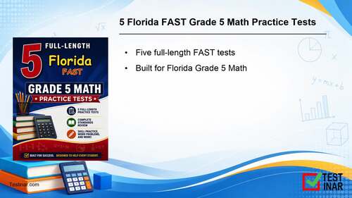 5 Florida FAST Grade 5 Math Practice Tests by Testinar Inc | TPT
