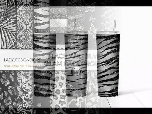 Black and Silver Glam Digital Paper by ladyjdesignstore | TPT