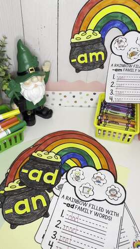 CVC Word Family Rainbow Craft | Short A Word Families Phonics Craft