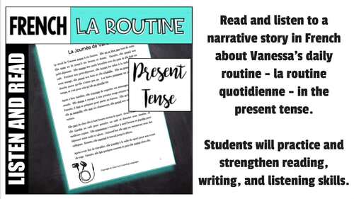 French Present Tense - La Routine Quotidienne Reading & Listening ...