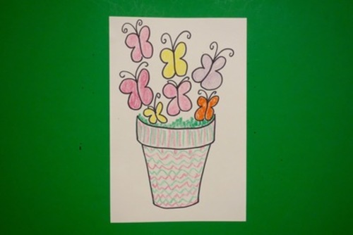 Let S Draw A Butterfly Flower Pot By Patty Fernandez Artist Tpt