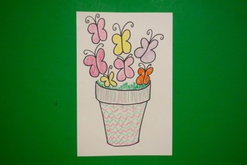 Preview of Let's Draw a Butterfly Flower Pot!