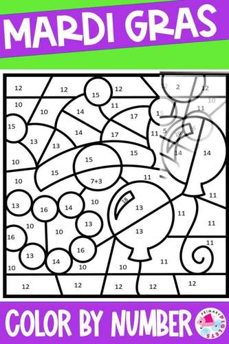 Mardi Gras Color by Number by Primary Piglets | Teachers Pay Teachers