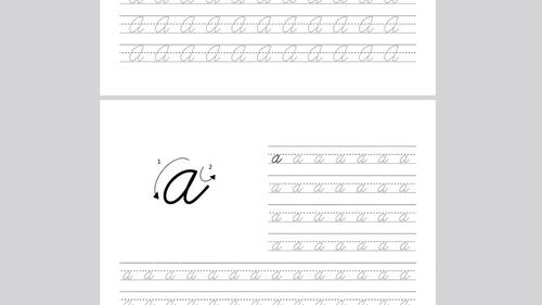 Cursive Handwriting Alphabet Practice Worksheets | Uppercase ...