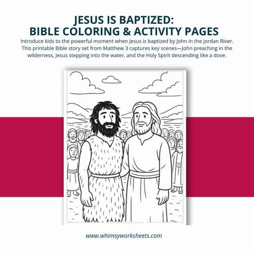 Jesus is Baptized Activity Pages | Christian Homeschool Bible Story ...