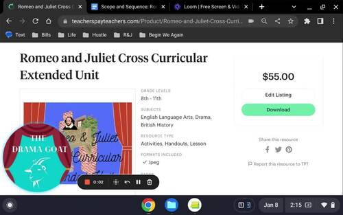 Romeo and Juliet Extended Unit by The Drama GOAT | TPT