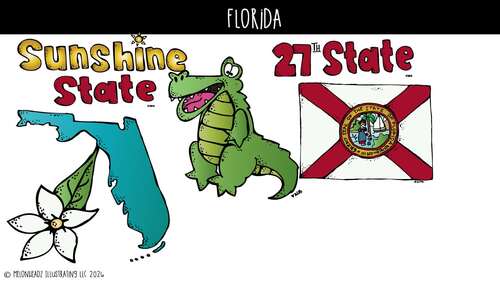 Florida clip art, state COLORED Version by Melonheadz Clipart | TPT