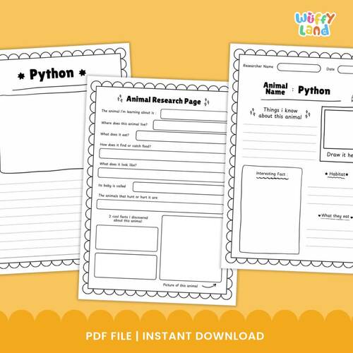 Python Research Project | Snake Report Writing | Real Photo ...