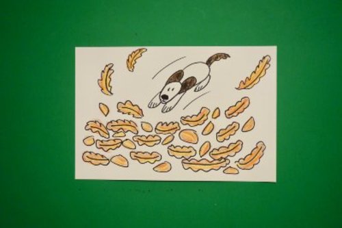 Preview of Let's Draw Puppy Jumping in Autumn Leaves!