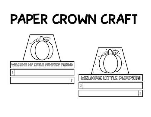 Autumn Pumpkin Paper Hats for Kids, Thanksgiving Pumpkin Crown Craft ...