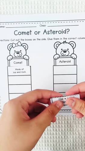 Comet or Asteroid? – Cut and Paste Sorting Activity by Taketing Academy