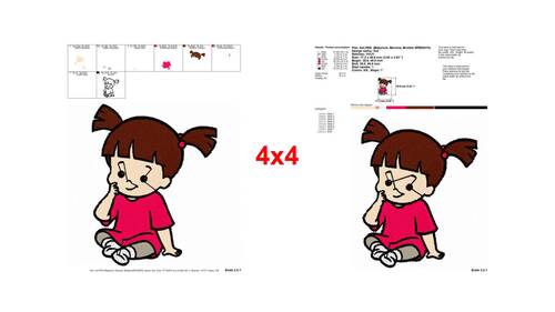 Adorable Boo Monsters Inc. cartoon character embroidery designs ...
