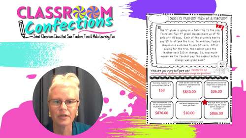 Multi-Step Word Problems 4th Grade 5th Grade Math Worksheets Story Problems