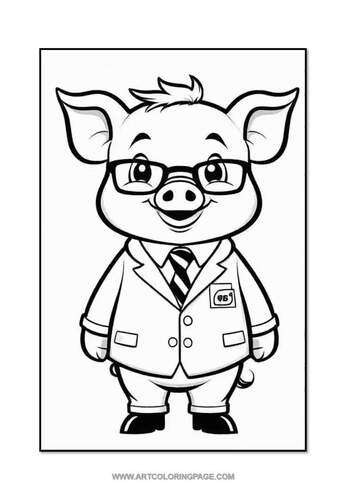 Coloring Pictures of Pigs Vol 9: Fun and Learning with Pigs at Work