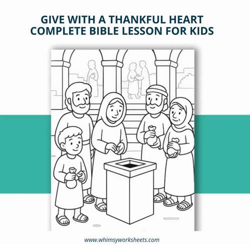 Widow’s Offering Bible Lesson for Kids | Thankful Hearts | Mark 12:41–44