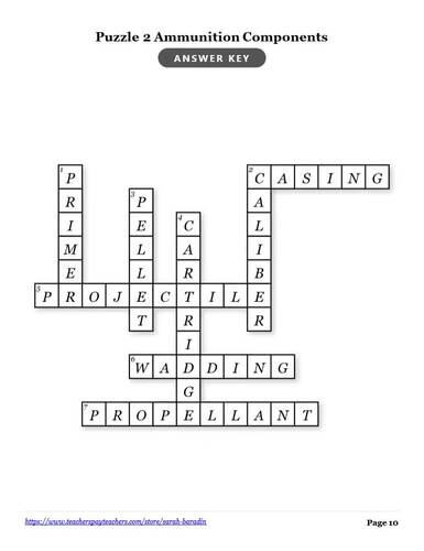 Forensic Science Ballistics Firearms and Trajectory Vocabulary Crosswords