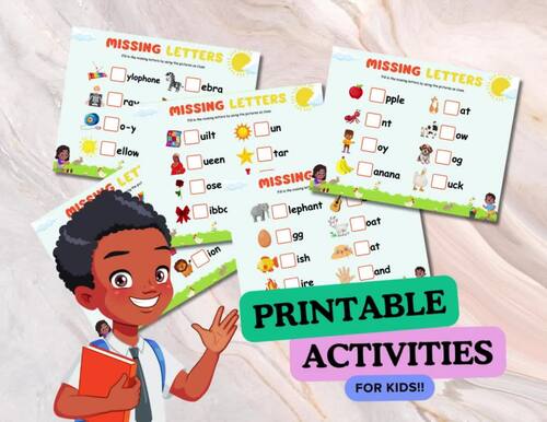 Kindergarten Learn The Letters | Fill in the blank | Colorful Printable