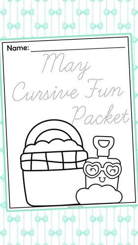 May Cursive Writing Practice Worksheets 3rd 4th 5th Grade End of Year ...