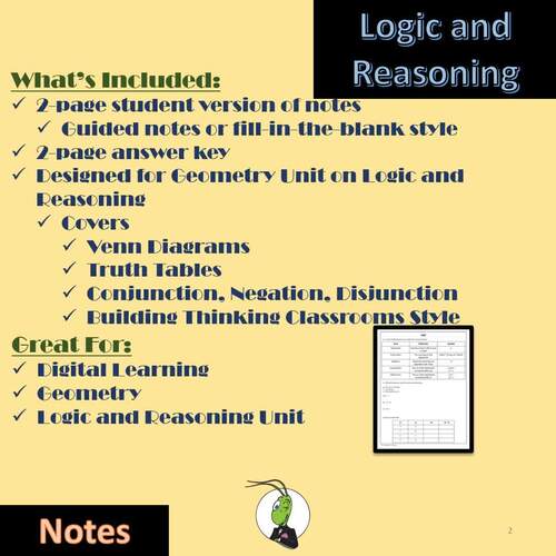 Logic Geometry Guided Notes for Logic and Reasoning Unit | TPT