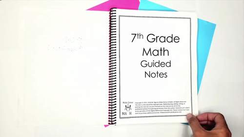7th Grade Math Guided Notes - Includes Practice Worksheets - Full Year