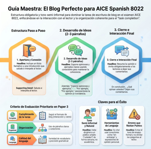 Preview of AICE Spanish Language 8022 Blog Writing Unit | Instructional Video + PDF Guide