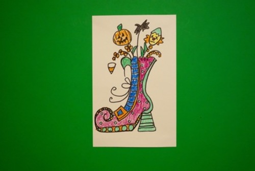 Preview of Let's Draw a Witchy Shoe Bouquet!