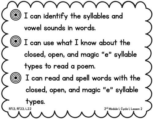 EL SKILLS BLOCK Second Grade LEARNING TARGETS Module 1, Cycles 1-5