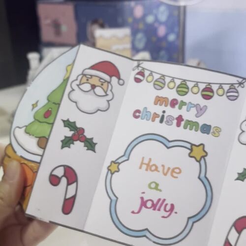 Christmas Snow Globe Folding Card Craft | Printable 3D Christmas Card ...