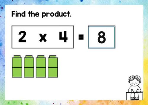 Multiplying Numbers by 2 - Boom Task Cards - Interactive and Self-checking