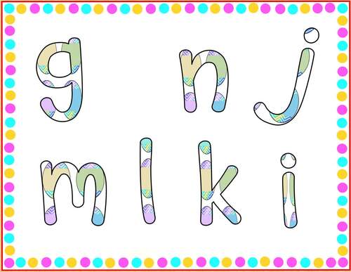Printable Bulletin Board Large Alphabet Letters Wall Display, Chevron ...
