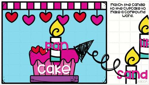VALENTINES Theme WORD Compound -ONLINE Distance Learning Google Digital ...