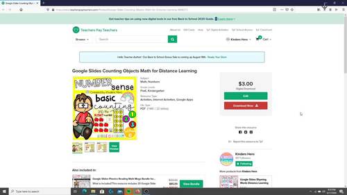 Counting Objects Math for Google Slides Distance Learning by Kinders Hero