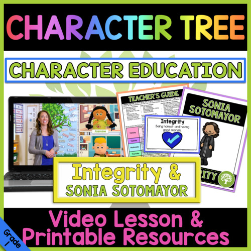 Preview of Integrity & Sonia Sotomayor | Character Education Video Lesson