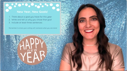 Preview of Seasonal Writing Prompt- New Year, New Goals!
