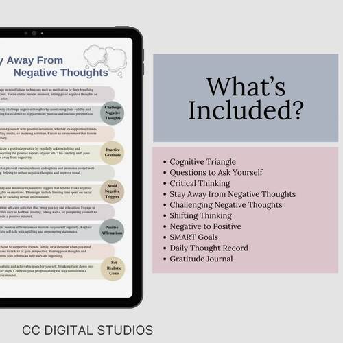 CBT Therapy Worksheets Challenge Negative Thoughts