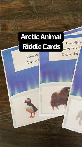 Arctic Animal Riddle Cards for Preschool | Winter Literacy Activity